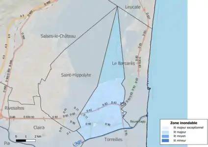 Carte des zones inondables.