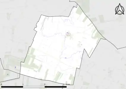 Carte montrant en couleurs le relief d'une commune