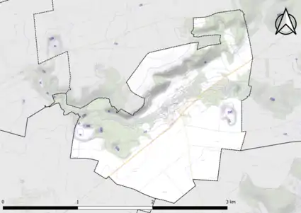 Carte montrant en couleurs le relief d'une commune