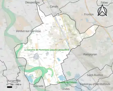Carte de la ZNIEFF de type 1 sur la commune.
