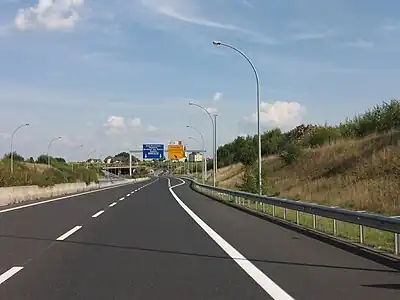 Section orientale de l'autoroute au niveau de Frisange.