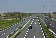 L'autoroute A1 près de la  12 Novi Sad-Centre (avril 2018).
