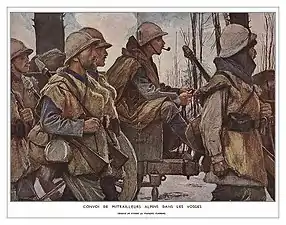 Une machine Gun Company de chasseurs alpins dans les Vosges, Paris, musée de l'Armée.