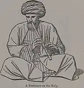 gravure : joueur de ney ou nay