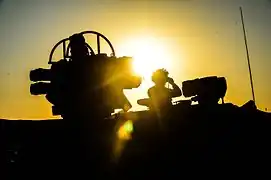 A Stormer vehicle in Silhouette during Ex Javelin