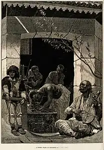 A public bath-house at Ducigno, d'après Richard Caton Woodville Jr. (en), Londres, Wellcome Collection.