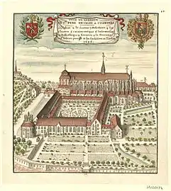 L'abbaye Saint-Père-en-Vallée par Louis Boudan, 1696.