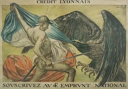 Affiche d'Abel Faivre (1918), 4e emprunt national.