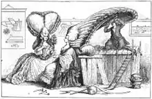 Caricature de l'Académie de coiffure, située rue de la Chaussée-d'Antin, créée par Léonard