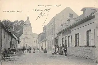 La rue de l'église en 1917.