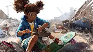 Un remix fan art du personnage d'Ada réalisé par David Revoy, auteur de la série BD libre Pepper&Carrot, et permis par la licence libre du livre.