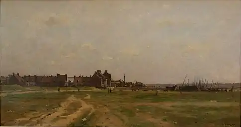 Jacques Adrien Sauzay, Vue d'Étaples vers 1875, Lancaster, Judges' Lodgings (en).