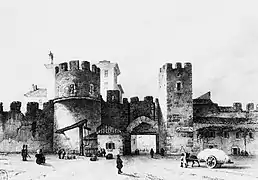 La porte Saint-Félix (à l'entrée est de l'actuelle rue Madier de Montjau), 1835).