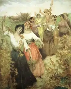 Bacchus dans les vignes.