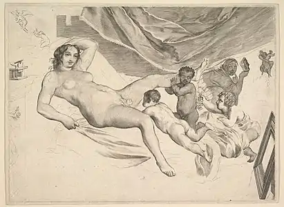 La Souricière, gravure.