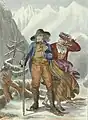 Costumes du Valais, illustration pour les Alpes Pittoresques, 1837-1838