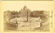 Vue de la place et de la basilique Saint-Pierre, datant de 1874
