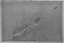 Le croiseur cuirassé Amiral Aube en 1915