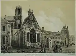 Ancien hôtel Dieu avec la fontaine Rogier.