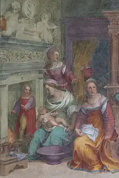 Naissance de la Vierge (détail), 1509-10, Chiostrino dei Voti, basilique de la Santissima Annunziata de Florence