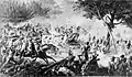 La cavalerie française aux prises avec des fantassins autrichiens, photographie (contraste restauré)