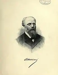 Signature d'Angelo Mariani sous le portrait gravé d'après le cliché de Nadar.