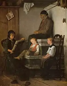 Albert Anker, Sonntagnachmittag (« Le dimanche après-midi ») (1861).