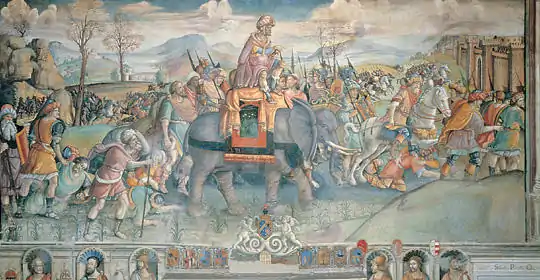 Fresque donnant son nom à la salle d'Hannibal.