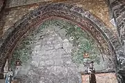 Peintures anciennes sur une des voûtes de l'église.