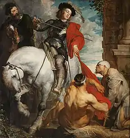 Saint Martin partageant son manteauVan Dyck, 1618,église Saint-Martin, Zaventem, Belgique.