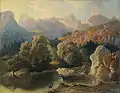 Anton Karinger, Le Triglav, vu de Bohinj (1861).