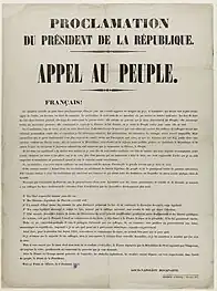L'affiche de la proclamation « Appel au peuple » placardée sur les murs de la capitale le 2 décembre 1851.