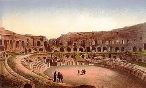 Les arènes au début du XIXe siècle.