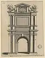 Arc de triomphe élevé sur le Pont de pierre à l'entrée de Louis XIII à Lyon en 1622