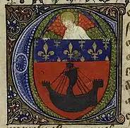 Enluminure du blason de Paris (XVIe siècle).