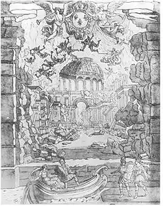 Dessin pour Armide (1686) de Lully.