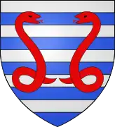 Serpents affrontés. Seigneuries de Vouvant et de Mervent.