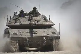 Un Merkava Mk. 4 près de la frontière avec la bande de Gaza, en 2014.
