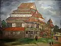 Peinture de la synagogue vers 1927 par Aron Kascialianski (1891-1934)