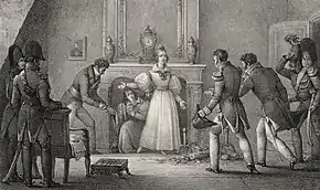 Arrestation de la Duchesse de Berry à Nantes le 7 novembre 1832, lithographie, BnF.