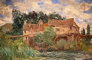 Claude Monet : Maisons sur le vieux pont de Vernon (vers 1883)Collection du Musée d'Art de La Nouvelle-Orléans.