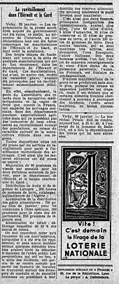 Partie de page de journal sur deux colonnes.