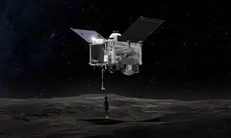 La sonde spatiale au-dessus de la surface de Bénou