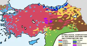 carte en couleurs de l'Asie mineure