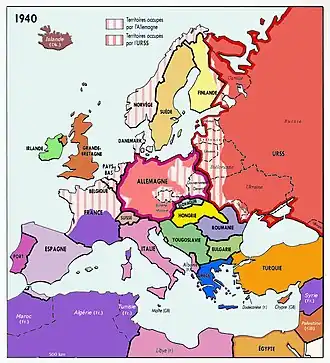 L'Europe du Pacte germano-soviétique.