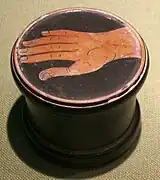 Pyxide athénienne à figures rouges, IVe siècle av. J.-C.