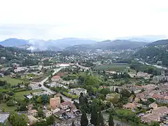 Vue d'Aubenas et de sa campagne environnante.