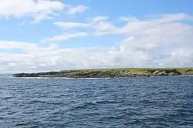 Vue d'Auskerry depuis la mer.