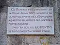 Plaque sur la tour