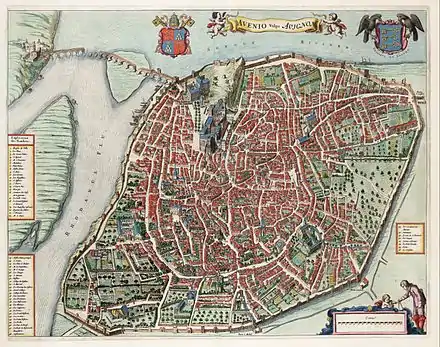 Carte d'Avignon par van Loo en 1647